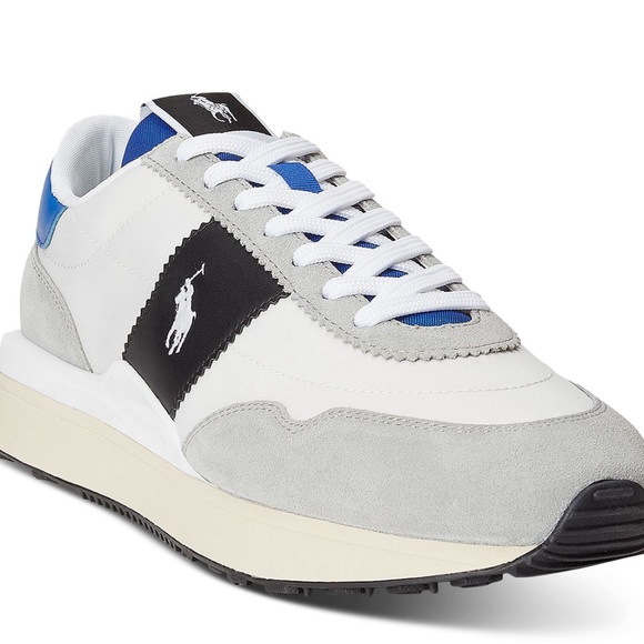 Polo Ralph Lauren Men's Train 89 Lace-Up Suede/Nylon Sneakers, Size 9.5 - Picture 2 of 11